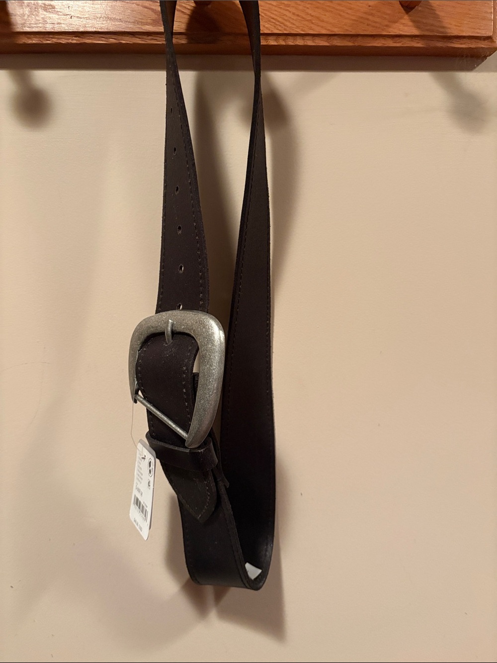 Free People Dark brown leather belt with buckle